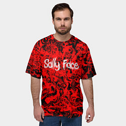 Футболка оверсайз мужская Sally Face: Red Bloody, цвет: 3D-принт — фото 2