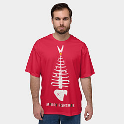 Футболка оверсайз мужская Merry Fishtmas, цвет: 3D-принт — фото 2