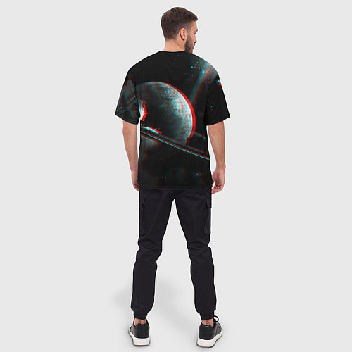 Мужская футболка оверсайз Cosmos Glitch / 3D-принт – фото 4