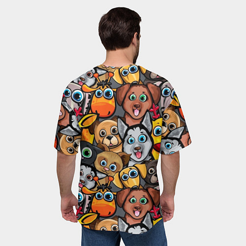 Мужская футболка оверсайз Веселые собаки / 3D-принт – фото 4