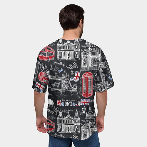 Мужская футболка оверсайз Привет Лондон / 3D-принт – фото 4