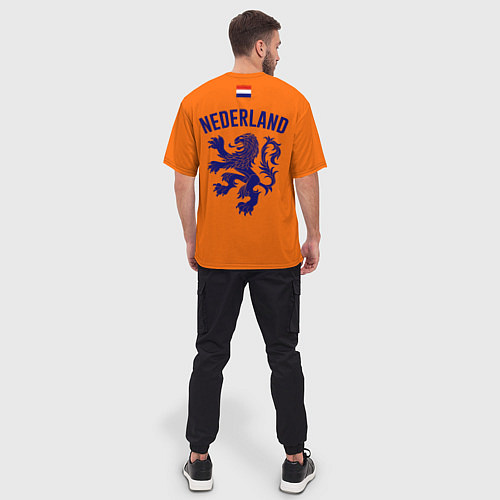Мужская футболка оверсайз Сборная Голландии / 3D-принт – фото 4