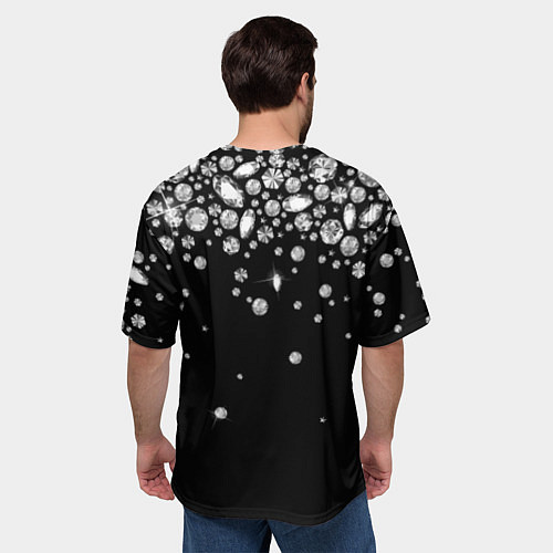Мужская футболка оверсайз Бриллиантовый дождь / 3D-принт – фото 4