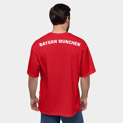 Мужская футболка оверсайз FC Bayern: Home 19-20 / 3D-принт – фото 4