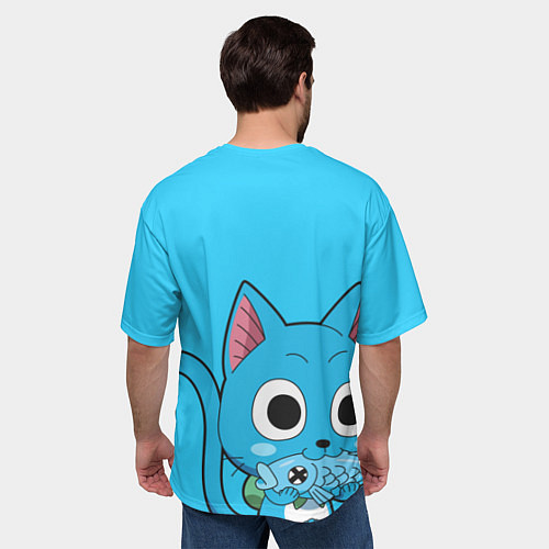 Мужская футболка оверсайз Fairy Tail: Happy / 3D-принт – фото 4