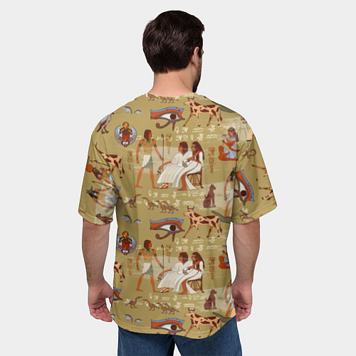 Мужская футболка оверсайз Египетские фрески / 3D-принт – фото 4