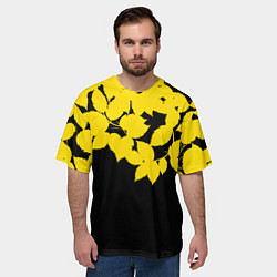 Футболка оверсайз мужская Желтые Листья - Минимализм, цвет: 3D-принт — фото 2