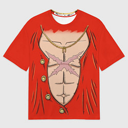 Футболка оверсайз мужская One Piece грудь Луффи со шляпой для косплея, цвет: 3D-принт
