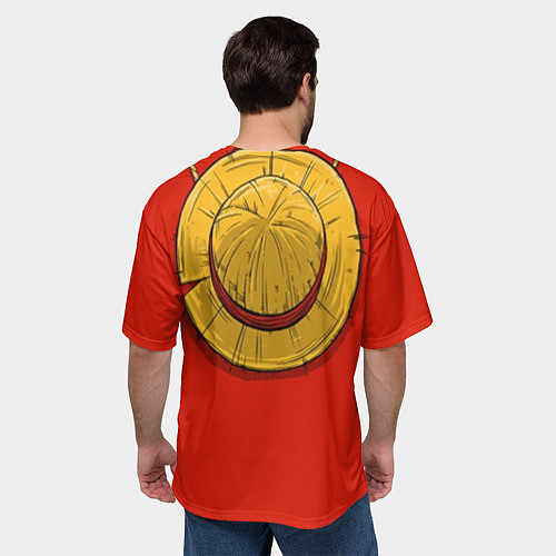 Мужская футболка оверсайз One Piece грудь Луффи со шляпой для косплея / 3D-принт – фото 4