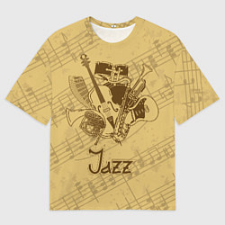 Мужская футболка оверсайз Jazz - musical instruments