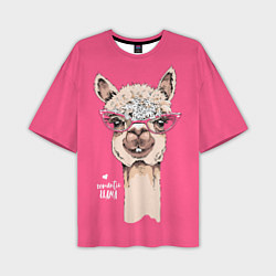 Футболка оверсайз мужская Romantic - llama, цвет: 3D-принт