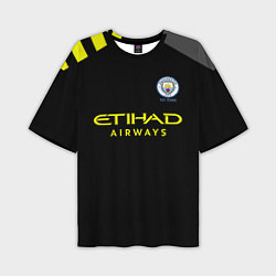 Футболка оверсайз мужская Manchester City away 19-20, цвет: 3D-принт