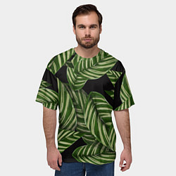 Футболка оверсайз мужская Тропические большие листья, цвет: 3D-принт — фото 2