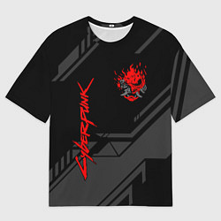 Мужская футболка оверсайз Cyberpunk 2077: Grey Samurai