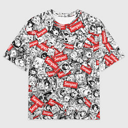 Мужская футболка оверсайз Senpai x Ahegao