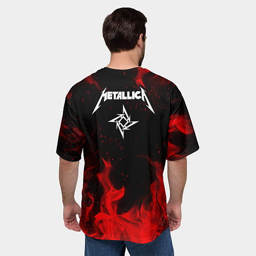 Мужская футболка оверсайз METALLICA НА СПИНЕ / 3D-принт – фото 4
