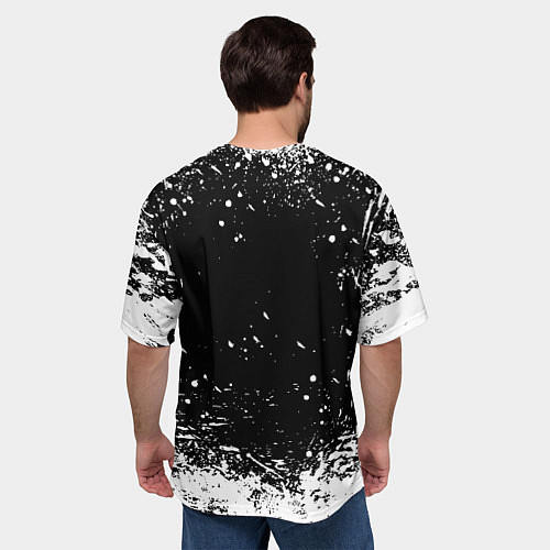 Мужская футболка оверсайз L letter кляксы / 3D-принт – фото 4