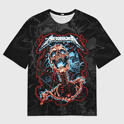 Мужская футболка оверсайз Metallica - кричащий скелет