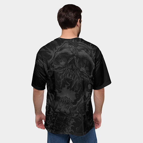 Мужская футболка оверсайз Metallica - кричащий скелет / 3D-принт – фото 4