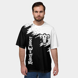 Футболка оверсайз мужская ЧЁРНЫЙ КЛЕВЕР, цвет: 3D-принт — фото 2