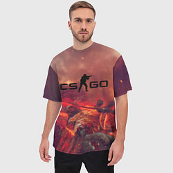 Футболка оверсайз мужская CS GO logo abstract style, цвет: 3D-принт — фото 2