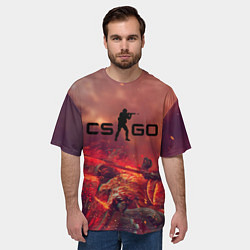 Футболка оверсайз мужская CS GO logo abstract style, цвет: 3D-принт — фото 2