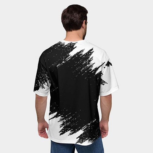 Мужская футболка оверсайз ЧЁРНЫЙ КЛЕВЕР / 3D-принт – фото 4