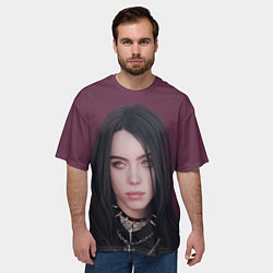 Футболка оверсайз мужская Билли Айлиш, цвет: 3D-принт — фото 2