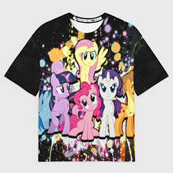 Футболка оверсайз мужская My little pony band, цвет: 3D-принт