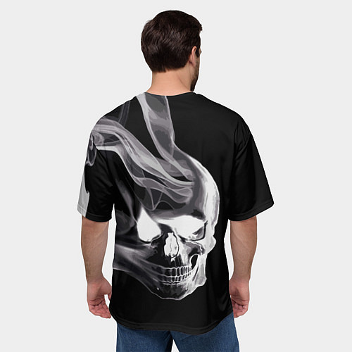 Мужская футболка оверсайз Wind - smoky skull / 3D-принт – фото 4