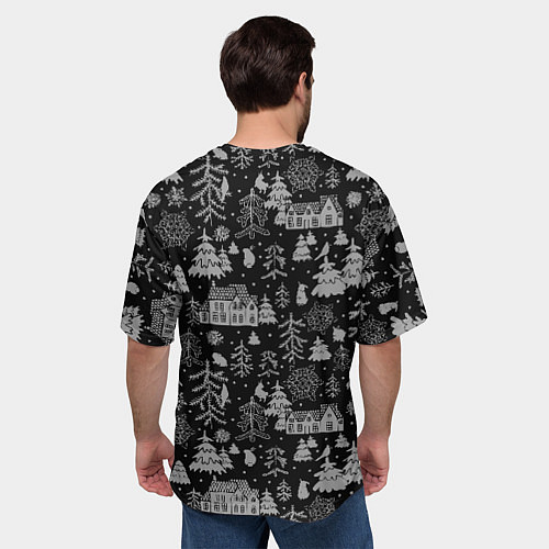 Мужская футболка оверсайз Плохой Санта с конфетой / 3D-принт – фото 4