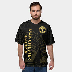 Футболка оверсайз мужская Манчестер Юнайтед - team coat of arms, цвет: 3D-принт — фото 2