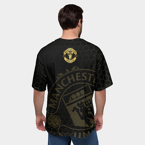 Мужская футболка оверсайз Манчестер Юнайтед - team coat of arms / 3D-принт – фото 4