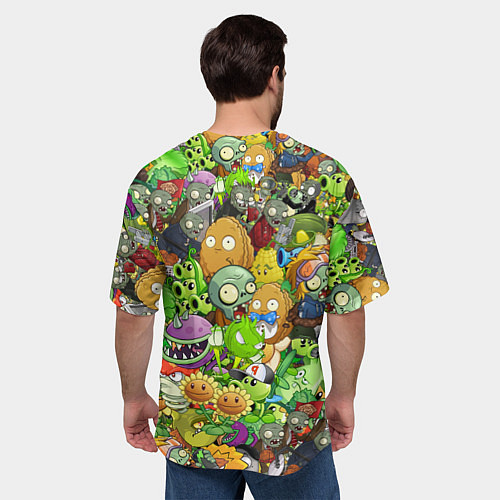 Мужская футболка оверсайз PLANTS VS ZOMBIES / 3D-принт – фото 4