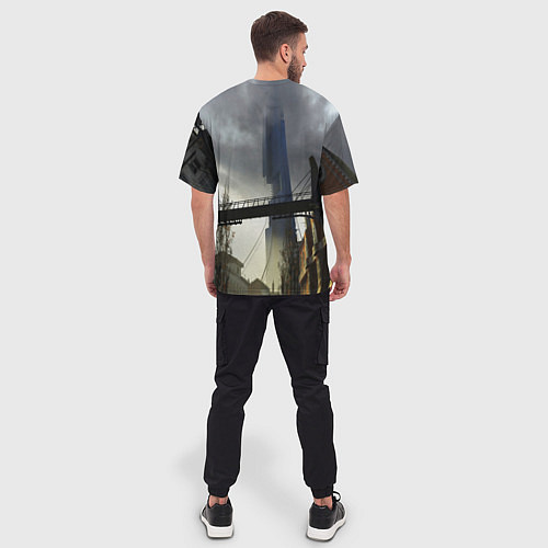 Мужская футболка оверсайз HALF LIFE / 3D-принт – фото 4