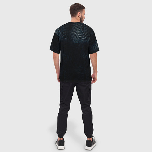 Мужская футболка оверсайз Черный Дракон / 3D-принт – фото 4