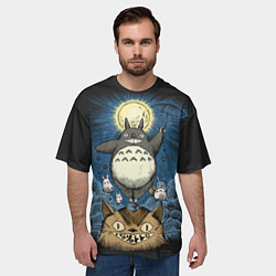Футболка оверсайз мужская My Neighbor Totoro, цвет: 3D-принт — фото 2