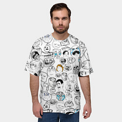 Футболка оверсайз мужская МЕМЫ, цвет: 3D-принт — фото 2