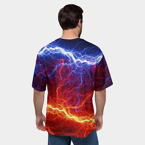 Мужская футболка оверсайз Лёд и огонь / 3D-принт – фото 4