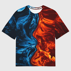 Футболка оверсайз мужская Огонь и вода, цвет: 3D-принт