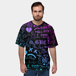Футболка оверсайз мужская LIL PEEP LOGOBOMBING, цвет: 3D-принт — фото 2