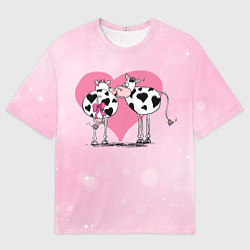 Мужская футболка оверсайз Влюбленные коровы