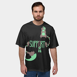 Футболка оверсайз мужская Support, цвет: 3D-принт — фото 2