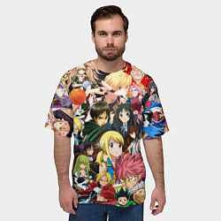 Футболка оверсайз мужская Аниме коллаж, цвет: 3D-принт — фото 2