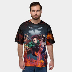 Футболка оверсайз мужская KIMETSU NO YAIBA, цвет: 3D-принт — фото 2