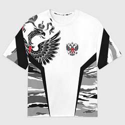 Футболка оверсайз мужская Камуфляж Россия, цвет: 3D-принт