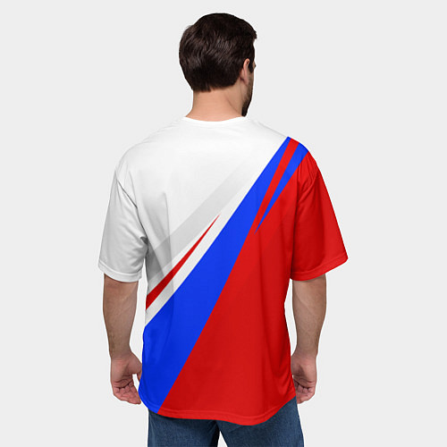 Мужская футболка оверсайз Россия / 3D-принт – фото 4