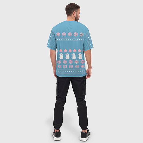Мужская футболка оверсайз Pornhub - christmas sweater / 3D-принт – фото 4