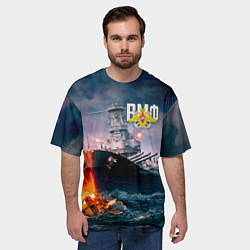 Футболка оверсайз мужская ВМФ, цвет: 3D-принт — фото 2