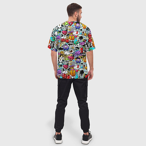 Мужская футболка оверсайз Stickerboom / 3D-принт – фото 4